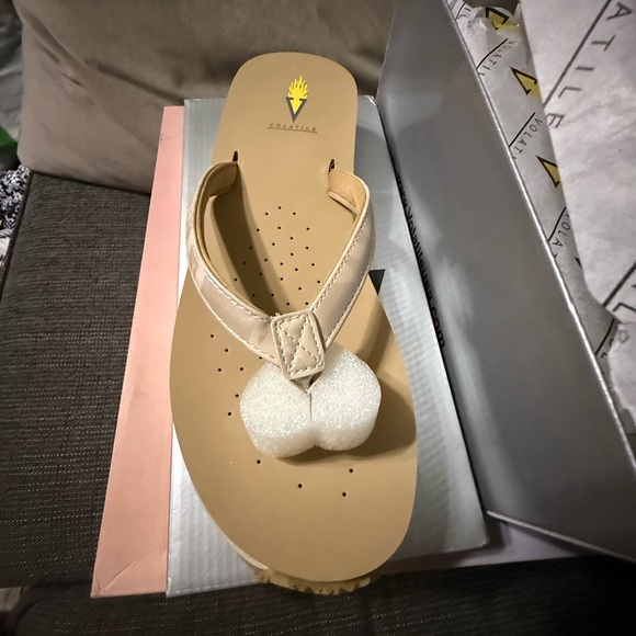 Volatile Tan Platform Sandals - Picture 2 of 4